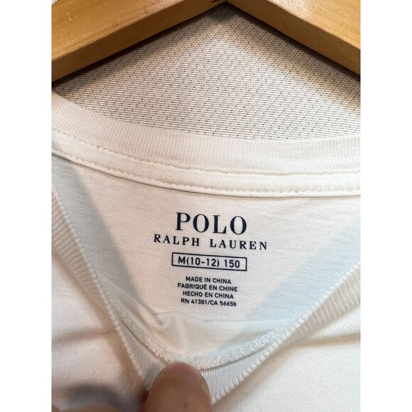 Polo Ralph Lauren Boys Big Pony Logo T-Shirt Short Sleeve Size M 10-12 White - Picture 3 of 12